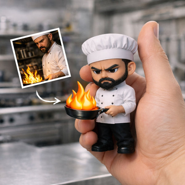 Custom Chef Figurine From Photo – Personalized Gift for Chefs & Food Lovers