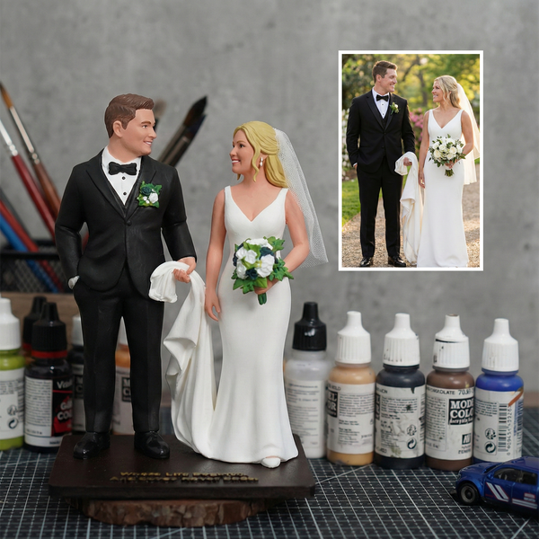 Custom 3D Couple Figurine - Personalized Romantic Sculpture from Your Photo, Valentine's & Anniversary Gift For Her For Him