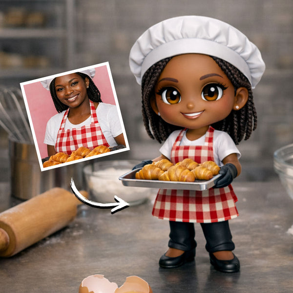 Custom Chef Figurine From Photo – Image to Real Figure, Personalized Gift for Bakers & Chefs