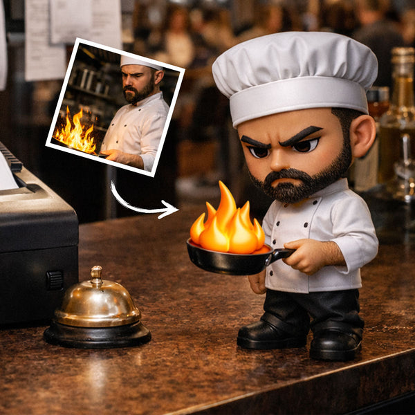 Custom Chef Figurine From Photo – Personalized Gift for Chefs & Food Lovers