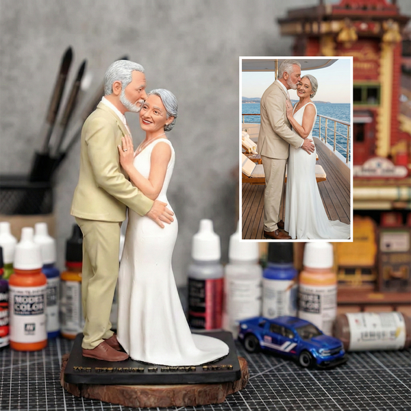 Custom 3D Couple Figurine - Personalized Romantic Sculpture from Your Photo, Valentine's & Anniversary Gift For Her For Him